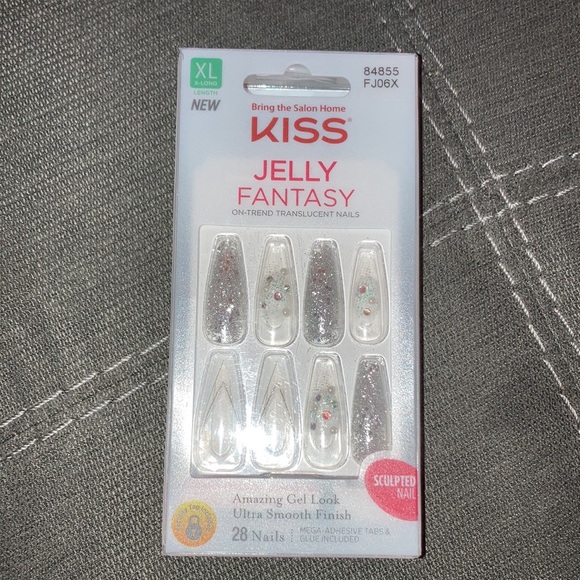 Kiss Jelly Fantasy XL Length Translucent Gel Acrylic Fake Nails in Jelly Jolly - Picture 5 of 11